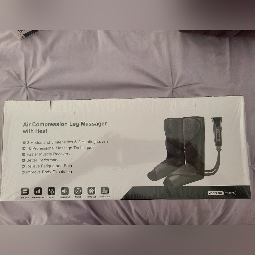Advanced Air Compression Leg Massager with Heat - Black By Fit King